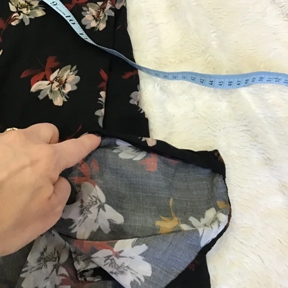 Zara Men Size Med Black Button Up Collard Dress Shirt Floral Hawaii Lightweight - Picture 9 of 10